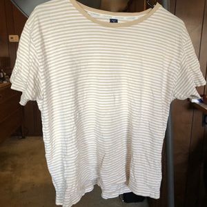 Cream and white striped T-shirt